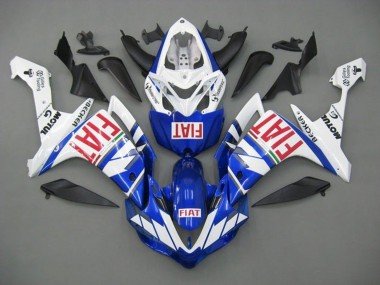 2007-2008 White Blue Red Fiat Yamaha YZF 1000 R1 Motorcycle Fairings