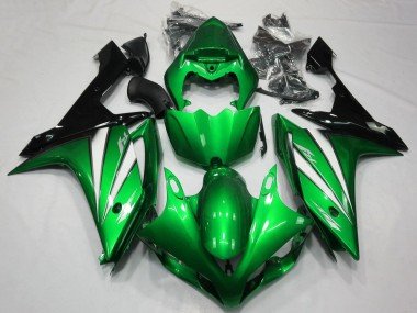 2007-2008 Green White Black Yamaha YZF 1000 R1 Motorcycle Fairings