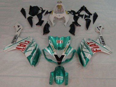 2007-2008 White Green Red Fiat Yamaha YZF 1000 R1 Motorcycle Fairings
