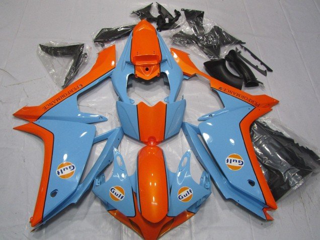 2007-2008 Light Blue Orange Gulf Yamaha YZF 1000 R1 Motorcycle Fairings