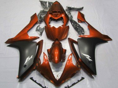 2007-2008 Orange Matte Black Yamaha YZF 1000 R1 Motorcycle Fairings