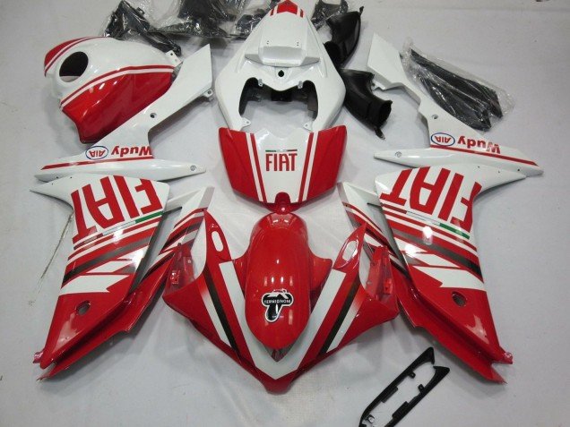 2007-2008 White Red Fiat Yamaha YZF 1000 R1 Motorcycle Fairings