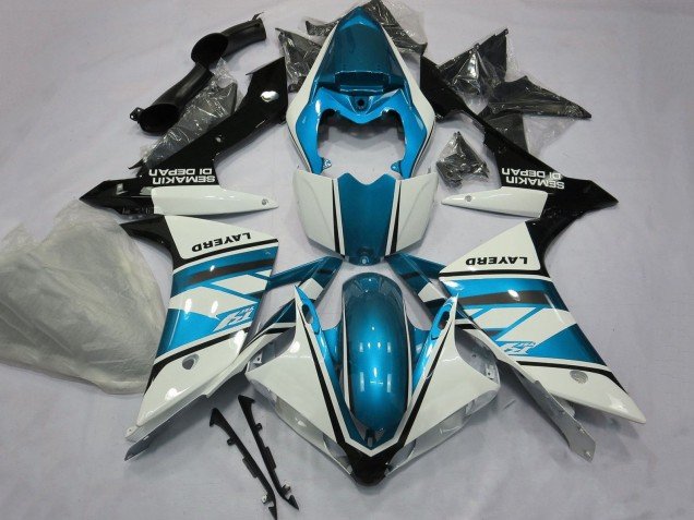 2007-2008 White Light Blue Black Layerd Yamaha YZF 1000 R1 Motorcycle Fairings