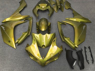 2007-2008 Yellow Olive Yamaha YZF 1000 R1 Motorcycle Fairings