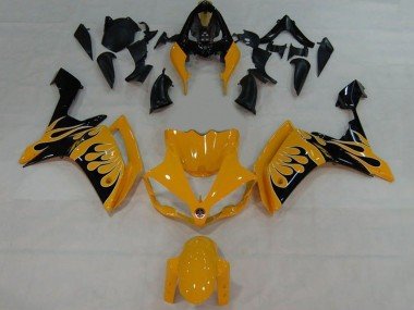 2007-2008 Yellow Black Flame Yamaha YZF 1000 R1 Motorcycle Fairings