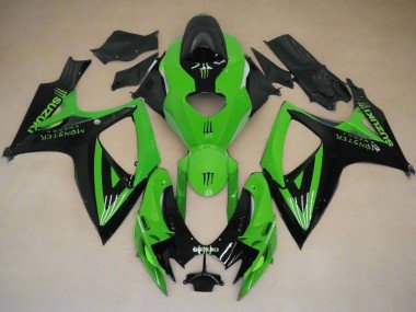 2006-2007 Green Black Monster Suzuki GSXR 600 / GSXR 750 Motorcycle Fairings