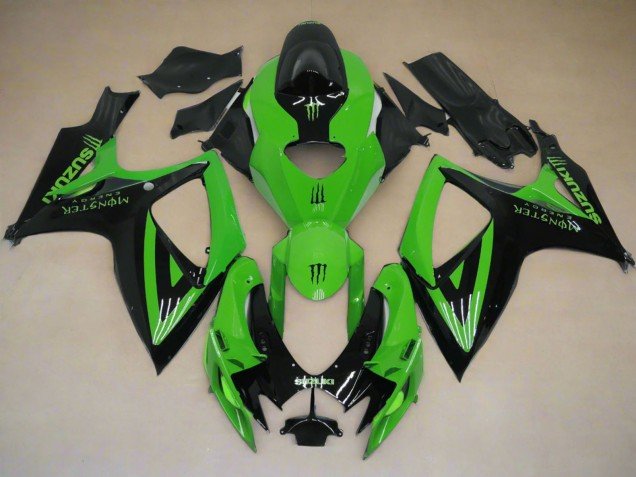 2006-2007 Green Black Monster Suzuki GSXR 600 / GSXR 750 Motorcycle Fairings