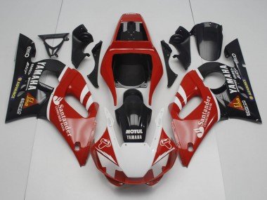 1998-2002 Red White Black Motul Santander Yamaha YZF R6 Motorcycle Fairings