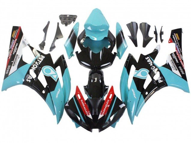 2006-2007 Light Blue Red White Back Petronas Yamaha YZF R6 Motorcycle Fairings