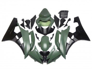 2006-2007 Army Green Matte Black Yamaha YZF R6 Motorcycle Fairings