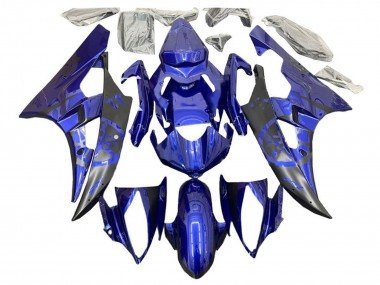 2006-2007 Blue Matte Black Yamaha YZF R6 Motorcycle Fairings