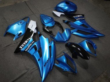 2006-2007 Blue Glossy Black White Yamaha YZF R6 Motorcycle Fairings