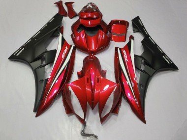 2006-2007 Red White Matte Black Motul Yamaha YZF R6 Motorcycle Fairings