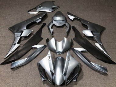 2006-2007 Silver Matte Black Yamaha YZF R6 Motorcycle Fairings