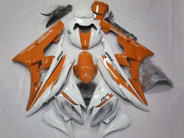 2006-2007 White Orange Yamaha YZF R6 Motorcycle Fairings