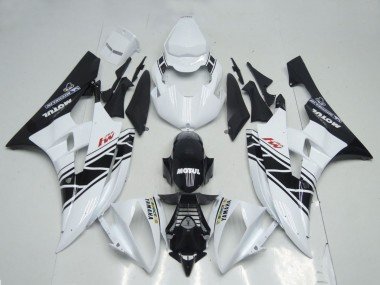 2006-2007 White Glossy Black Motul Michelin Yamaha YZF R6 Motorcycle Fairings