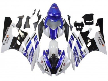 2006-2007 White Blue Black ENEOS Yamalube Yamaha YZF R6 Motorcycle Fairings