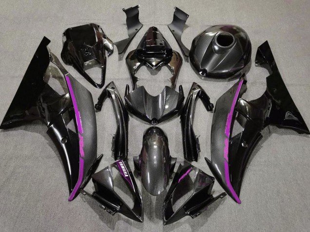 2008-2016 Black Carbon Fiber Style Purple Yamaha YZF R6 Motorcycle Fairings