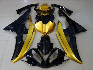 2008-2016 Gold Glossy Black Yamaha YZF R6 Motorcycle Fairings
