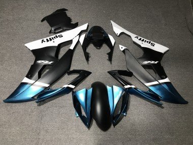 2008-2016 White Blue Matte Black Spiffy Yamaha YZF R6 Motorcycle Fairings