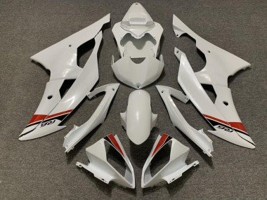 2008-2016 Pearl White Red Yamaha YZF R6 Motorcycle Fairings Kits