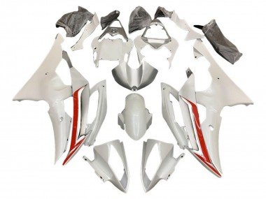 2008-2016 Pearl White Red Yamaha YZF R6 Motorcycle Fairing Kits
