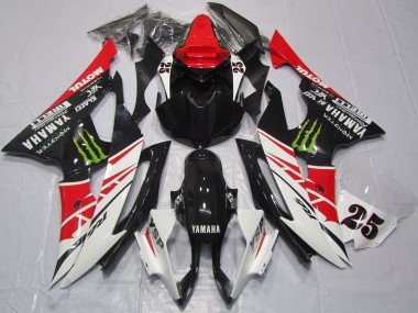 2008-2016 White Red Glossy Black Green Monster 25 Yamaha YZF R6 Motorcycle Fairings