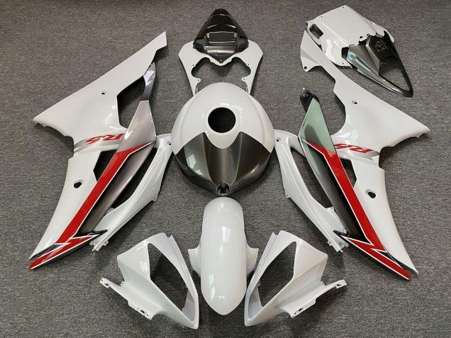 2008-2016 Pearl White Red Yamaha YZF R6 Motorcycle Fairings