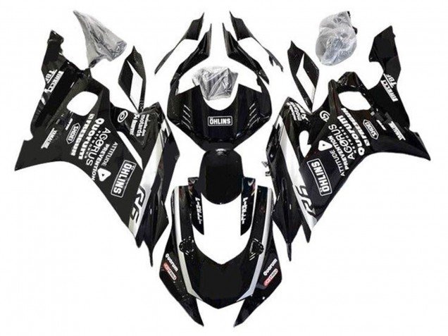 2017-2025 Black White Ohlins Yamaha YZF R6 Motorcycle Fairings