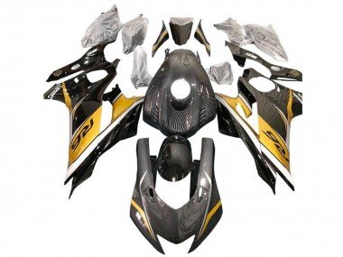 2017-2023 Gold White Black Faux Carbon Fiber Yamaha YZF R6 Motorcycle Fairings