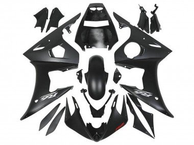 2005 Matte Black Silver Red Yamaha YZF R6 Motorcycle Fairings