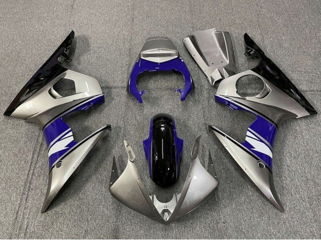 2005 Silver Blue Black White Yamaha YZF R6 Motorcycle Fairings
