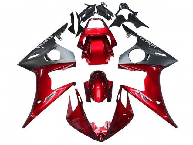 2003-2004 Red Matte Black Yamaha YZF R6 Motorcycle Fairings