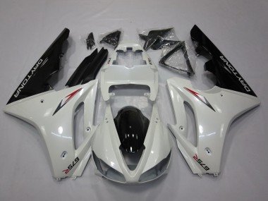 2009-2012 White Glossy Black Triumph Daytona 675 Triple Motorcycle Fairing