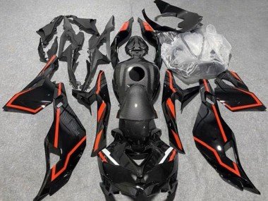 2019-2025 Faux Carbon Fiber Black Red Kawasaki ZX4R ZX-4RR Motorcycle Fairings