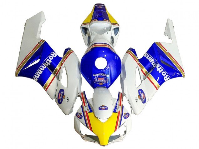 2004-2005 White Blue Yellow Rothmans Honda CBR1000RR Motorcycle Fairings