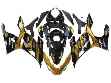 2018-2024 Gold Glossy Black Kawasaki EX400 Motorcycle Fairings