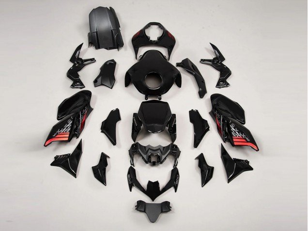2020-2024 Black Red Kawasaki Z900 Motorcycle Fairings