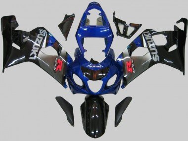2004-2005 Blue Grey Glossy Black Suzuki GSXR 600/750 Motorcycle Fairings