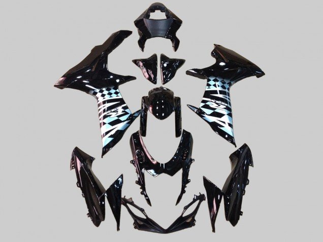 2011-2024 Glossy Black White Suzuki GSXR 600/750 Motorcycle Fairings