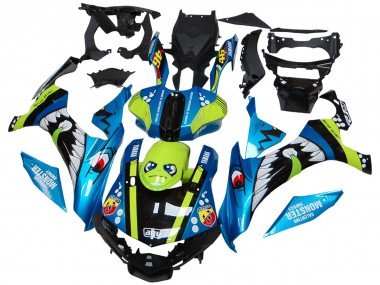 2015-2019 Blue Green Black Shark Yamaha YZF R1 Motorcycle Fairings