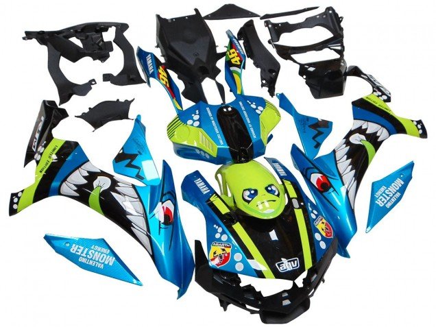 2015-2019 Blue Green Black Shark Yamaha YZF R1 Motorcycle Fairings