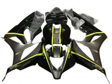 2007-2008 Glossy Black High Viz Yellow Honda CBR600RR Motorcycle Fairings