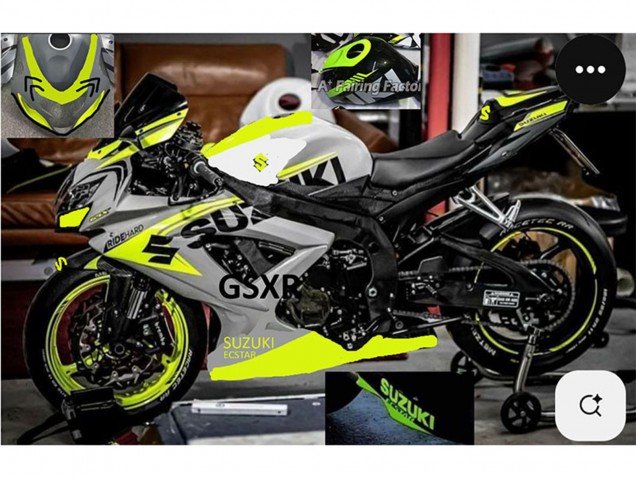 2004-2005 Grey Lemon Green Black Suzuki GSXR 750 Motorcycle Fairings