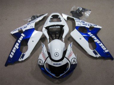 2000-2002 White Blue Jordan Motul Suzuki GSXR 1000 Motorcycle Fairings
