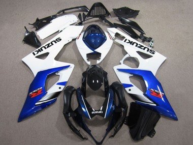 2005-2006 White Blue Glossy Black Suzuki GSXR 1000 Bike Fairings