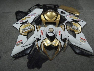 2005-2006 White Gold Lucky Strike Motul Suzuki GSXR 1000 Motorcycle Fairings