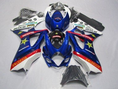 2007-2008 White Blue Red Black Rockstar Suzuki GSXR 1000 Motorcycle Fairing Kits