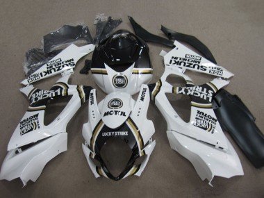 2007-2008 White Black Lucky Strike Motul Suzuki GSXR 1000 Motorcycle Fairing