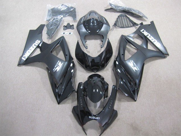 2007-2008 Glossy Black Matte Black Suzuki GSXR 1000 Bike Fairings
